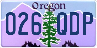 OR license plate 026QDP