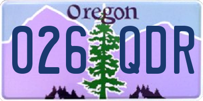 OR license plate 026QDR