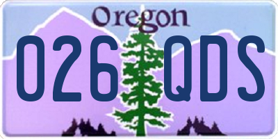 OR license plate 026QDS