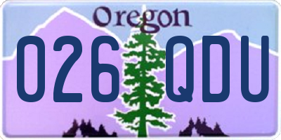 OR license plate 026QDU