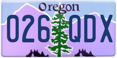 OR license plate 026QDX