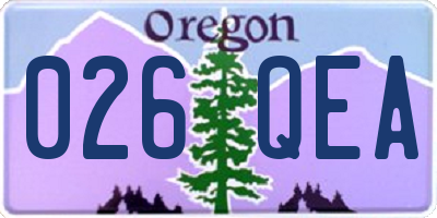 OR license plate 026QEA