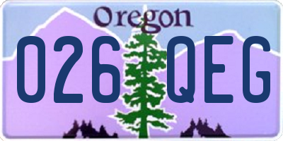 OR license plate 026QEG
