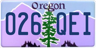 OR license plate 026QEI