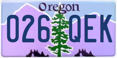 OR license plate 026QEK