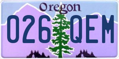 OR license plate 026QEM