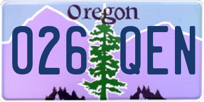 OR license plate 026QEN
