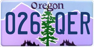 OR license plate 026QER