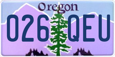 OR license plate 026QEU