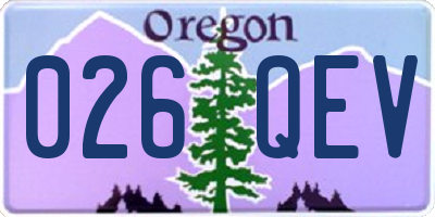 OR license plate 026QEV