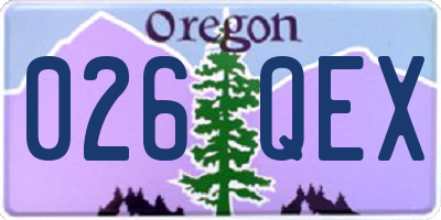OR license plate 026QEX
