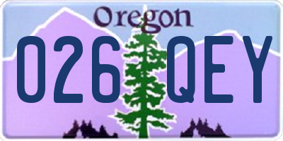 OR license plate 026QEY