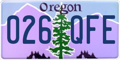 OR license plate 026QFE