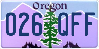 OR license plate 026QFF