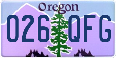 OR license plate 026QFG