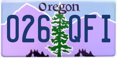 OR license plate 026QFI