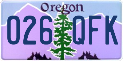 OR license plate 026QFK