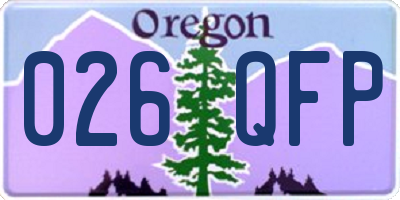 OR license plate 026QFP