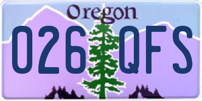 OR license plate 026QFS