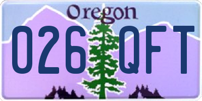 OR license plate 026QFT