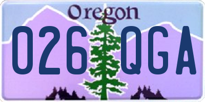 OR license plate 026QGA