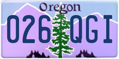 OR license plate 026QGI