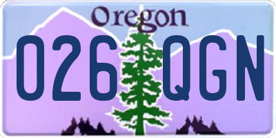 OR license plate 026QGN