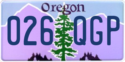 OR license plate 026QGP