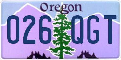 OR license plate 026QGT