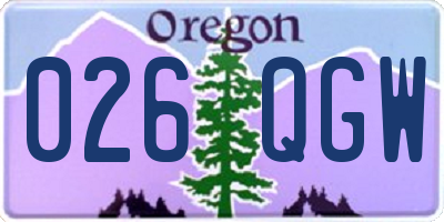 OR license plate 026QGW