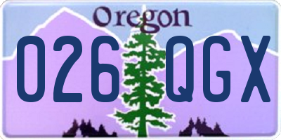 OR license plate 026QGX