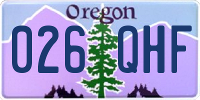 OR license plate 026QHF