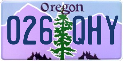 OR license plate 026QHY