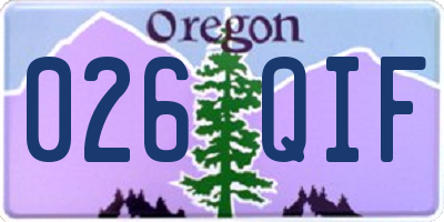 OR license plate 026QIF