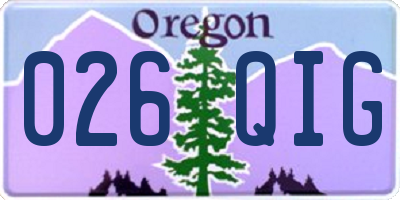 OR license plate 026QIG