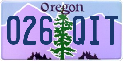 OR license plate 026QIT