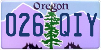 OR license plate 026QIY