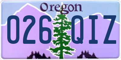 OR license plate 026QIZ