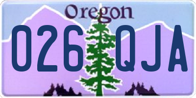 OR license plate 026QJA