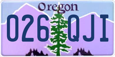 OR license plate 026QJI