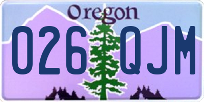 OR license plate 026QJM