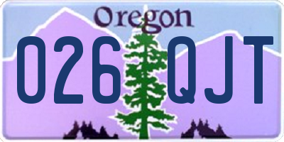 OR license plate 026QJT