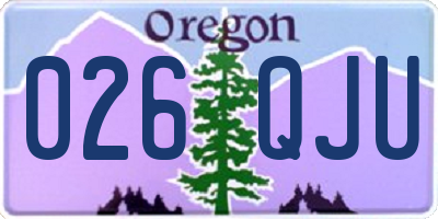 OR license plate 026QJU