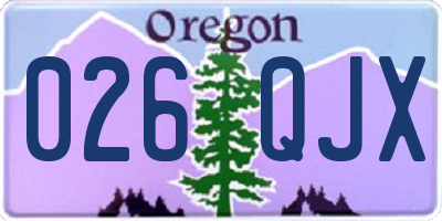 OR license plate 026QJX