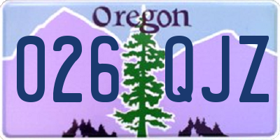 OR license plate 026QJZ