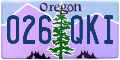 OR license plate 026QKI