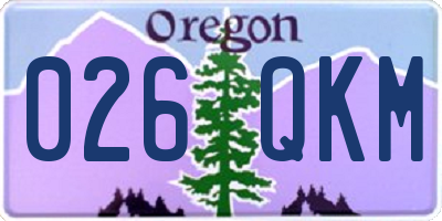 OR license plate 026QKM