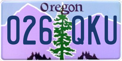 OR license plate 026QKU