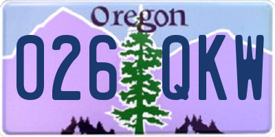 OR license plate 026QKW