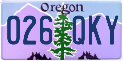 OR license plate 026QKY